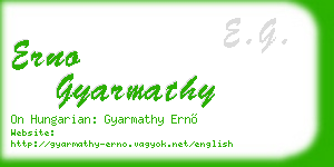 erno gyarmathy business card